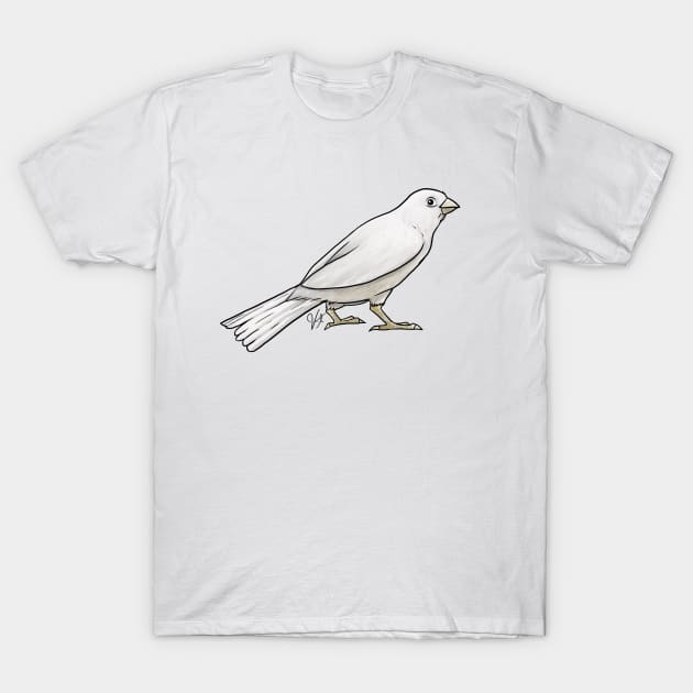 Bird - Canary - White T-Shirt by Jen's Dogs Custom Gifts and Designs